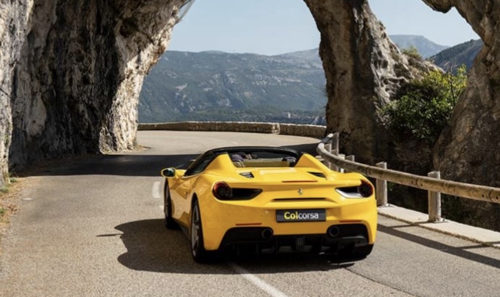 Ferrari driving in Cote De Azur
