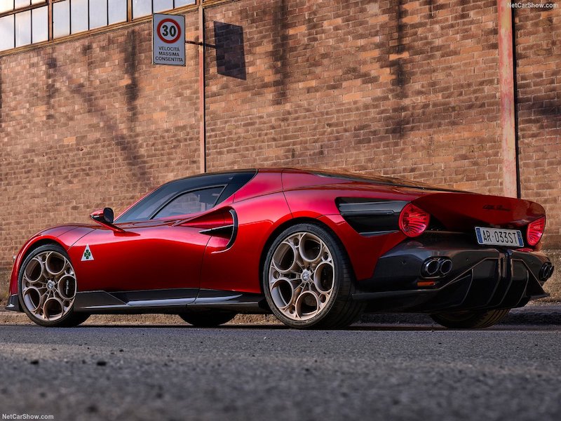 Red Italian sports car Alfa Romeo