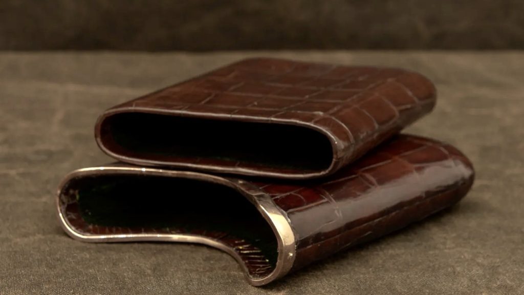 Vintage Brown Crocodile Cigar Case