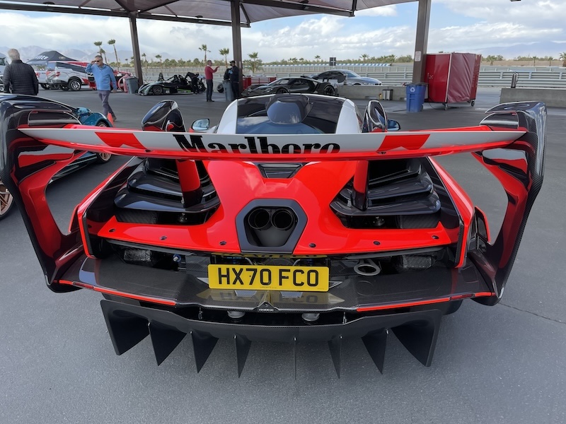 Red race car at track