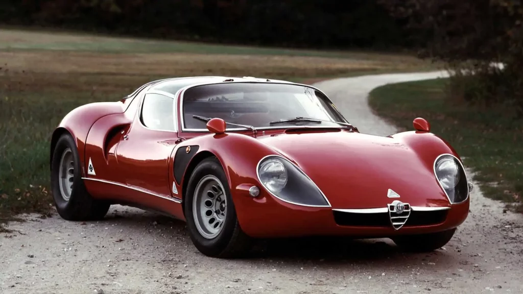 Red Italian sports car Alfa Romeo