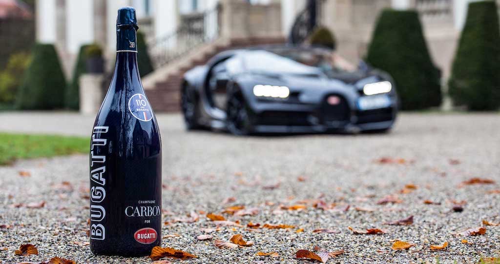 Bugatti champagne and car