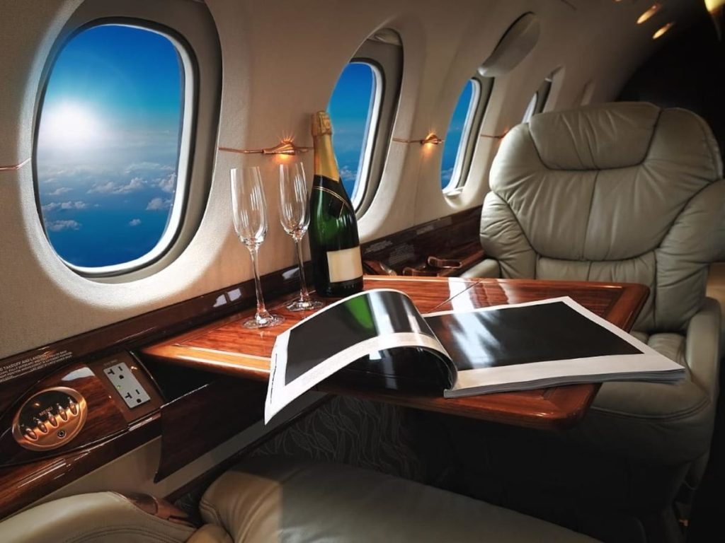 private jet seats interior