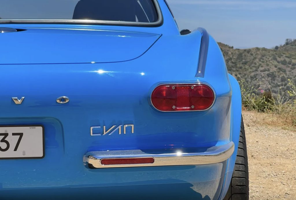 blue sports car trunk