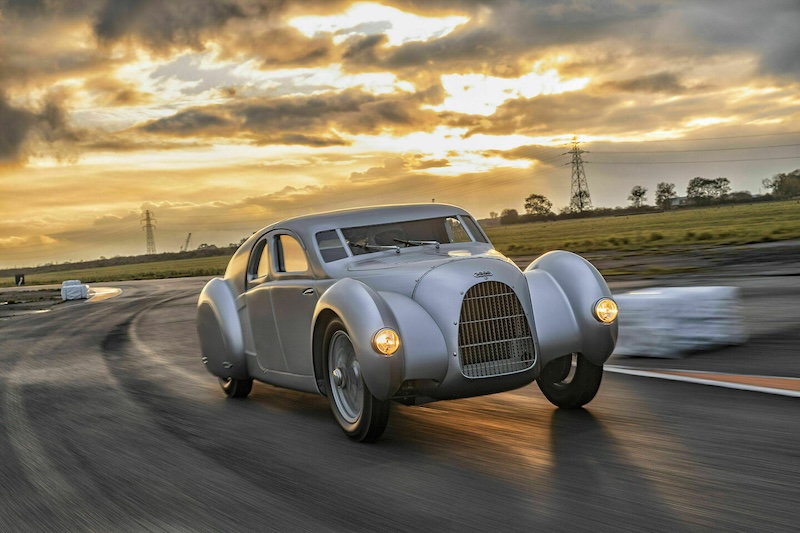 old car on race track