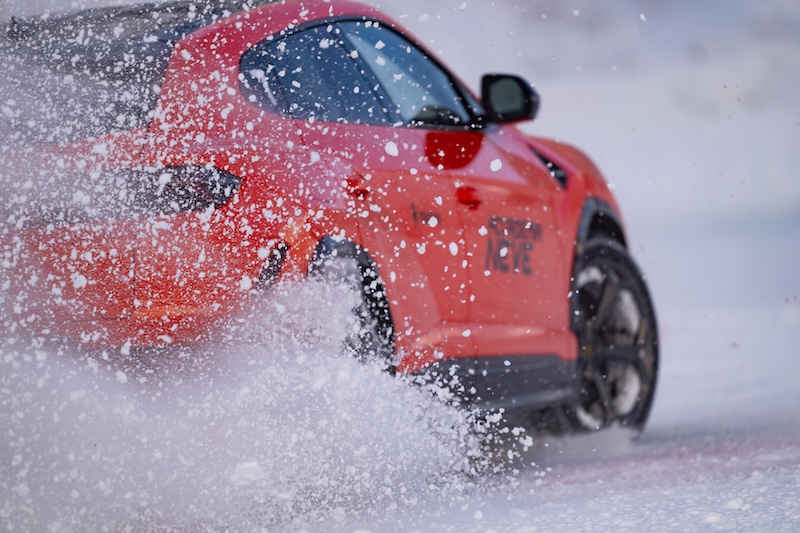 car driven in the snow.