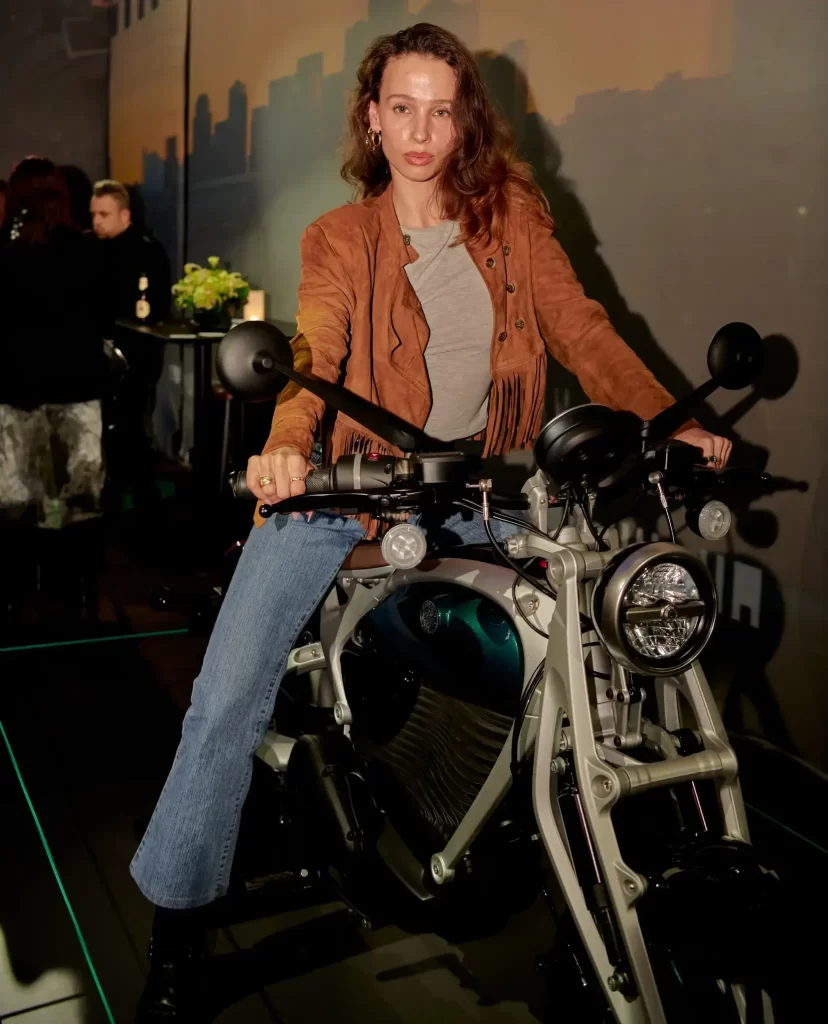 woman on motorcycle