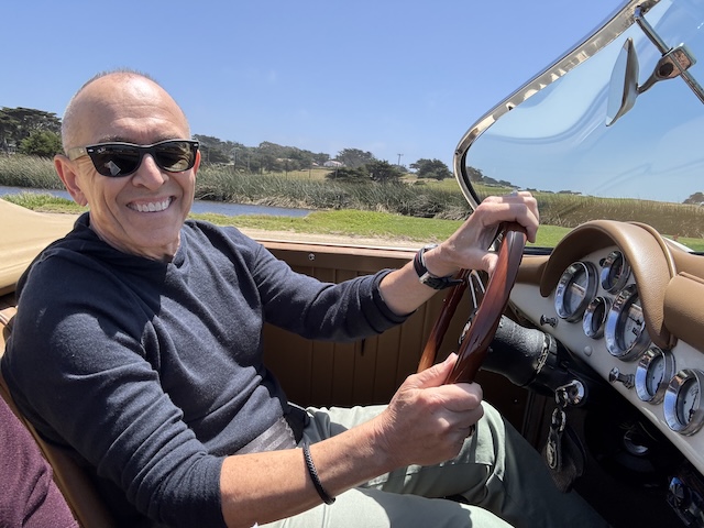 Man driving car