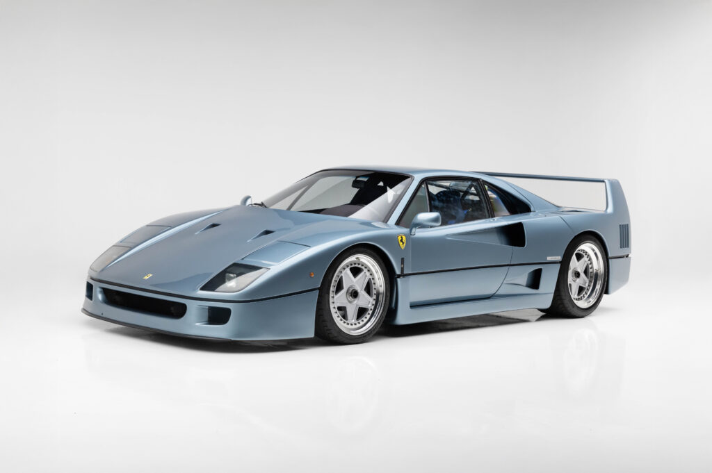 Blue Ferrari sports car