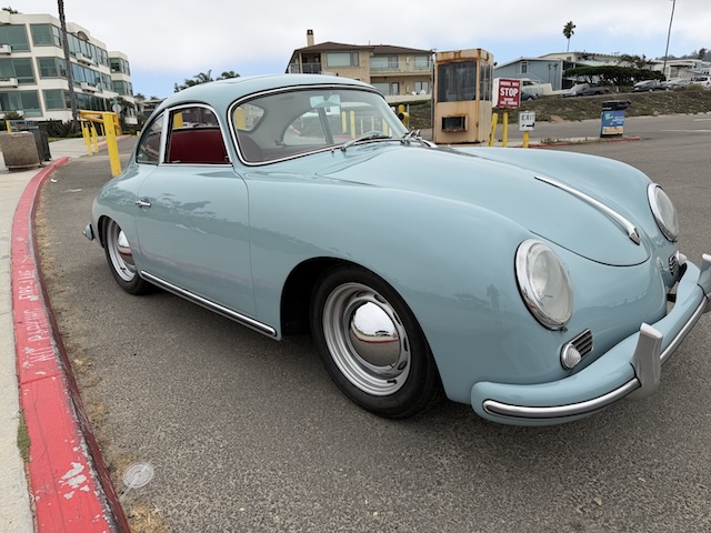 blue Porsche sports car