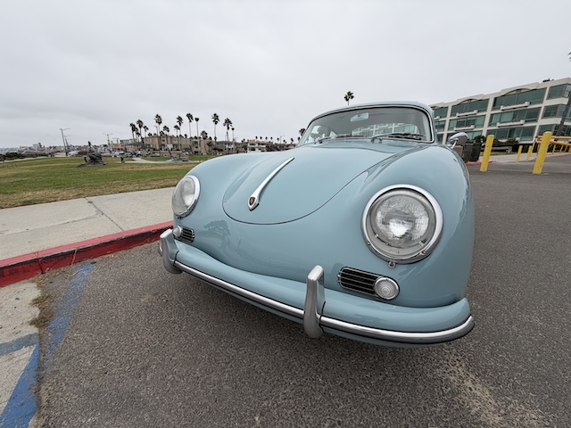 blue Porsche sports car