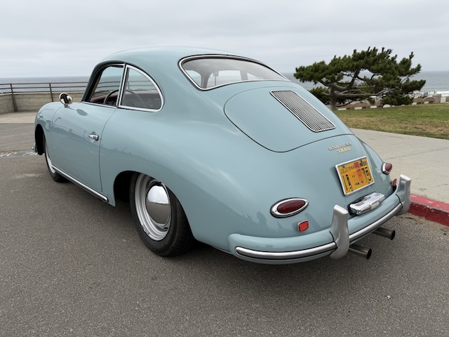Blue Porsche sports car