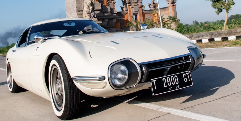white sports car